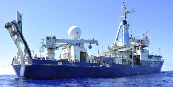The Woods Hole Oceanographic Institute's R/V Knorr (Credit: NASA)