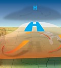 An illustration of the formation of a heatwave, which will become more intense in the Midwest (Credit: National Weather Service, via WIkimedia Commons)
