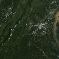 Tropical Storm Lee carried sediment into Chesapeake Bay in 2011 (Credit: NASA MODIS Rapid Response Team at NASA GSFC)