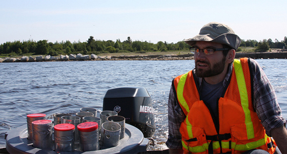 lake michigan / Eric Anderson, research physical scientist with the Great Lakes Environmental Research Laboratory, with sediment samples on the Manistique (Credit: GLERL, via Flickr)
