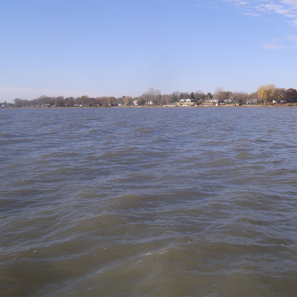 High winds stir up suspended sediment in Storm Lake's shallow waters (Credit: Iowa State University Limnology Lab)