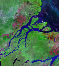 The UW team collected data at the mouth of the Amazon River (Credit: NASA)