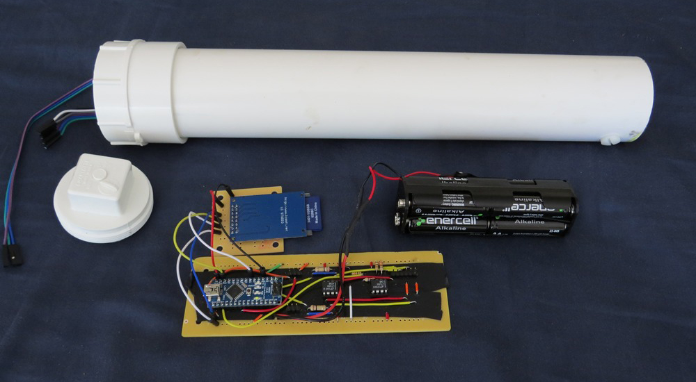 The OpenCTD instrument houses a Arduino micro-controller in a PVC body (Credit:  Andrew Thaler)