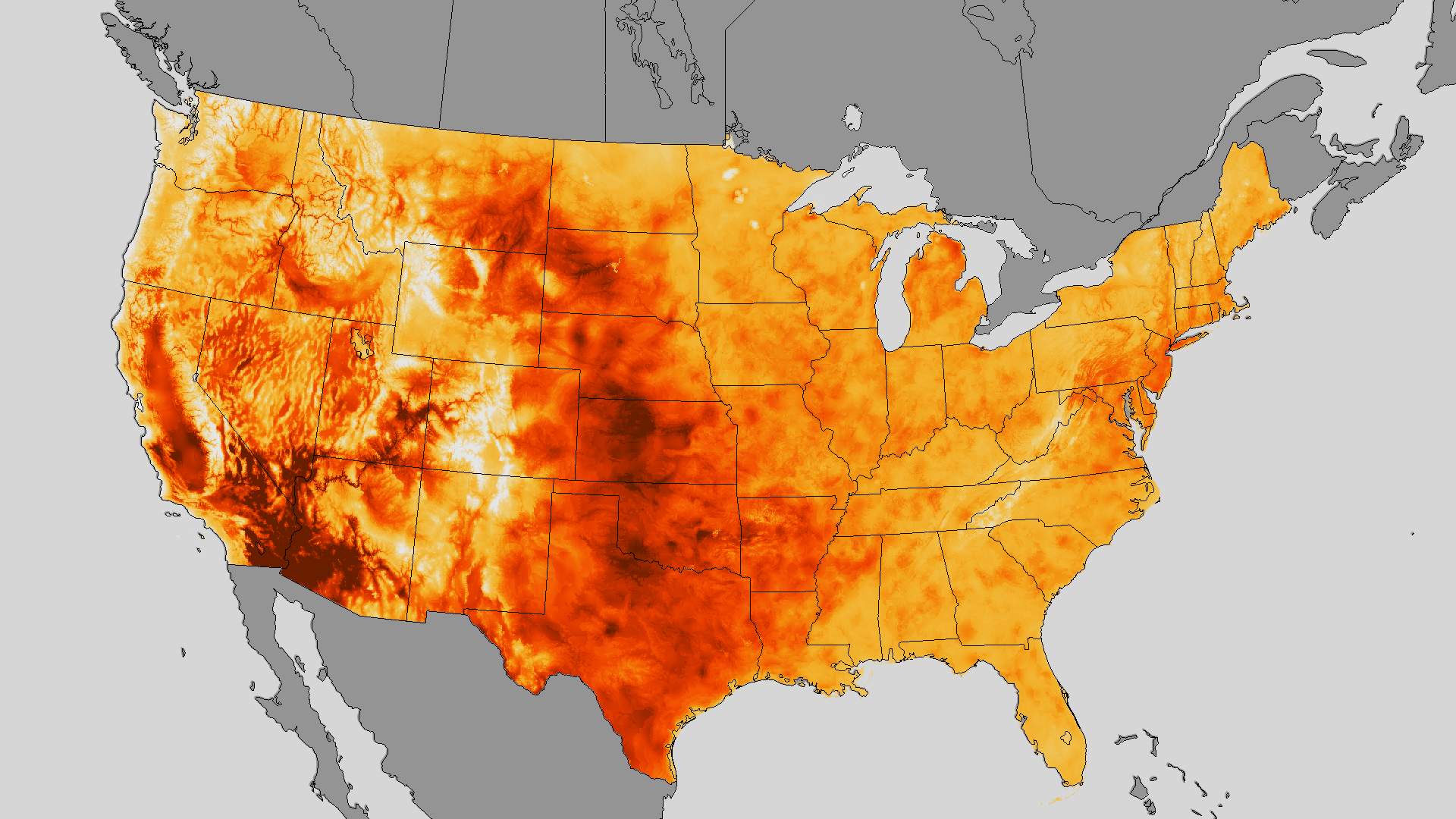 A map of the July 2013 heat wave. Click for large version. (Credit: NOAA)