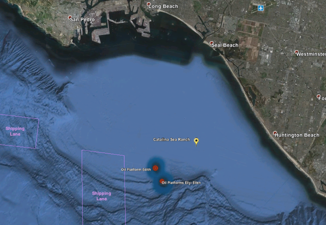 The shellfish farm will be anchored 5.5 miles out on the San Pedro Shelf (Credit: Catalina Sea Ranch)
