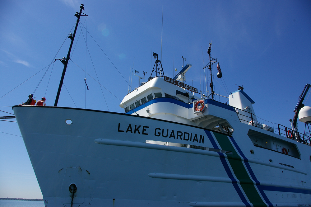 The EPA's R/V Lake Guardian carried researchers on Lake Ontario for the Great Lakes Fish Monitoring and Surveillance Program (Credit: Michael Milligan)