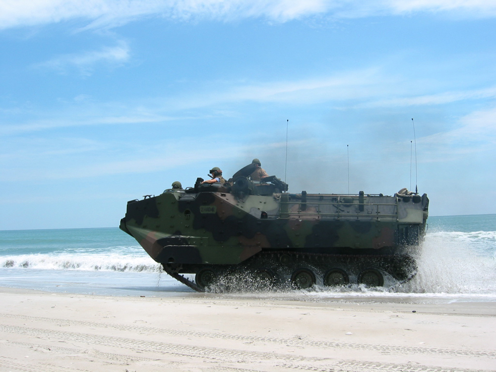 Marine Corps Base Camp Lejeune conducts military training exercises around the estuary (Credit: VIMS)
