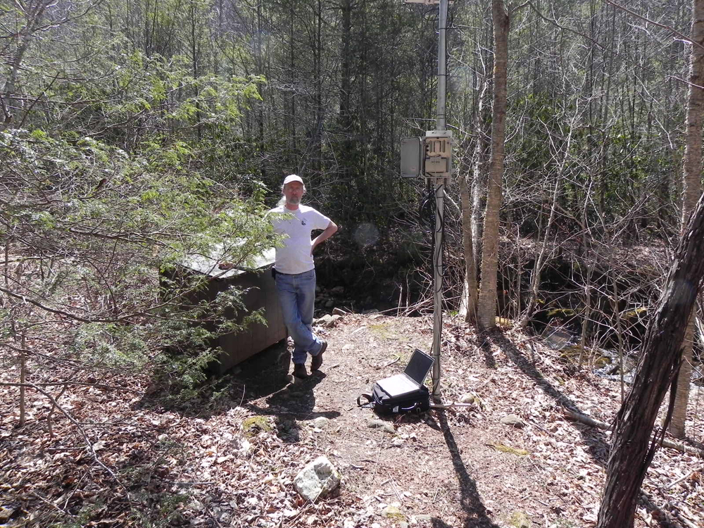 Servicing a monitoring station in West Carolina University sensor network in the Allens Creek Watershed