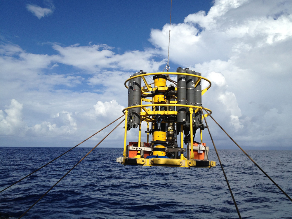 The researchers towed a CTD trough the deep-sea wave (Credit: University of Washington)