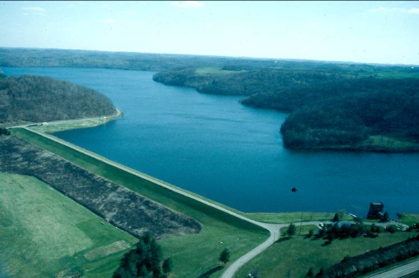 The dam at Piedmont Lake, one of the district's flood control projects (Credit: Muskingum Watershed Conservancy District)