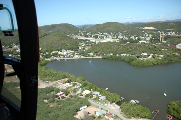 Guanica Bay, on the southwest corner of Puerto Rico, from the air (Credit: NOAA)