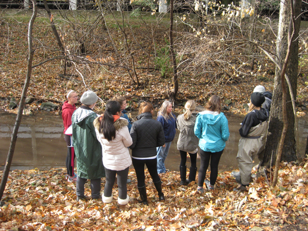 Students get a bankside lesson from Iowater trainer Mary Skopec (Credit: Hannah Julich)