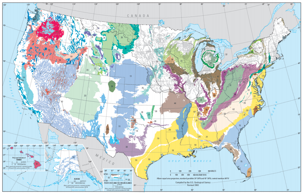 A map of 62 of the 68 principal aquifers identified by the USGS. Click to expand. (Credit: USGS)