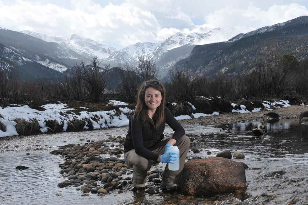 Lindsay Bearup collected water samples in the Big Thompson River (Credit: Thomas Cooper)