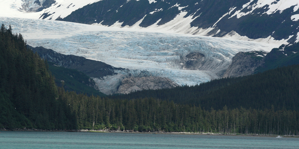 Tebenkof Glacier in Prince William Sound is among the meltwater sources the study will capture (Credit: Frank Kovalchek, via Flickr)