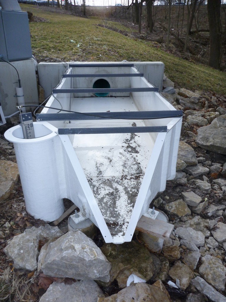 The study used an H-flume bubbler to measure flow (Credit: Rob Darner)
