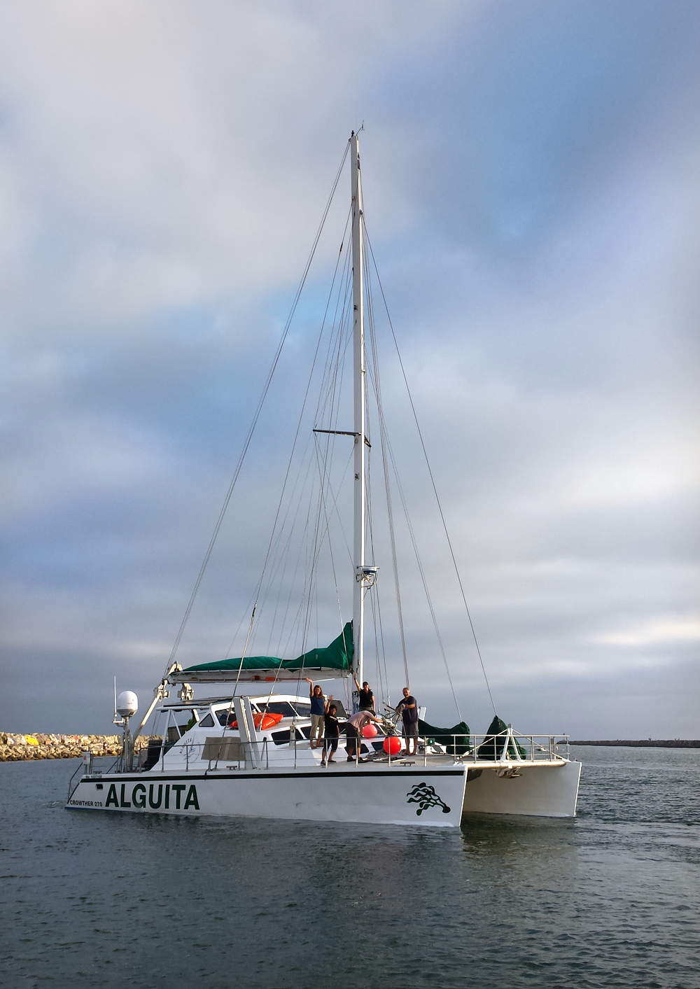 The R/V Alguita, a 50-foot catamaran. (Credit: Lorena Mendoza)