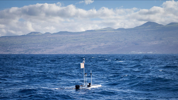 Four Wave Gliders crossed the Pacific Ocean  for the longest-ever journey by unmanned ocean vehicles. (Credit: Liquid Robotics)