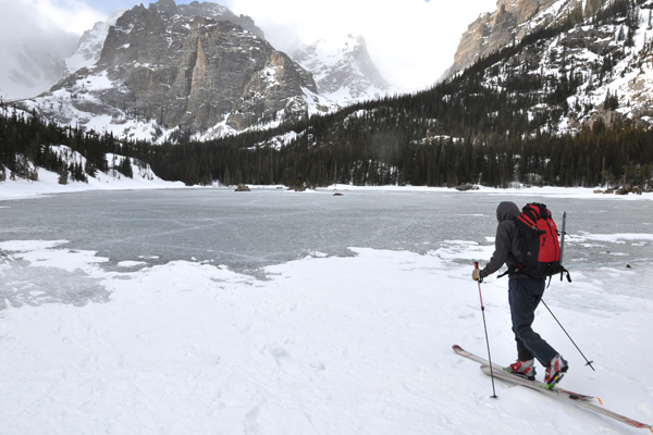 USGS crews often access the watershed on skis for winter and spring sampling and maintenance (Credit: Alisa Mast)