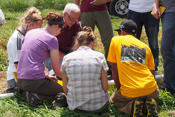 Western Michigan students learn the ins and outs of groundwater and soil sampling, as well as hazard response preparation. (Credit: Tom Howe, Western Michigan University)