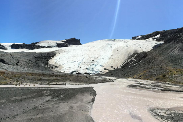 A glacier site monitored by the Nooksack Indian Tribe. (Credit: Jezra Beaulieu / Nooksack Indian Tribe)