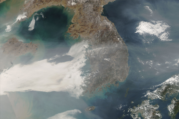 air quality korean peninsula nasa