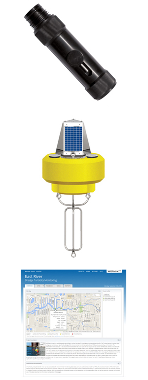 NexSens T-Node FR Thermistor String, NexSens CB-450 data buoy, WQData LIVE web datacenter