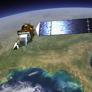 Artist concept of Landsat 8. (Credit: NASA's Goddard Space Flight Center)