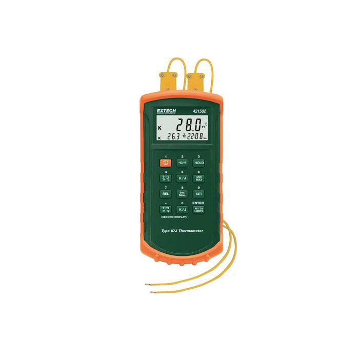 Extech 421502 Type J/K, Dual Input Thermometer with Alarm