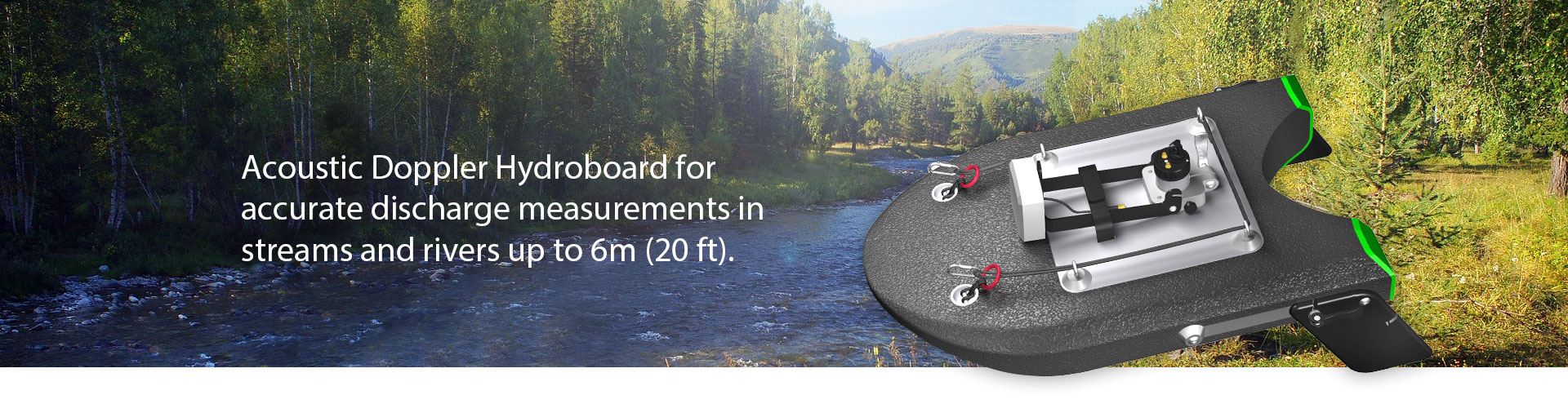 Acoustic Doppler hydroboard for discharge and bathymetric profiles