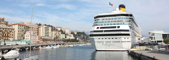 Cruise ship Costa Pacifica docked in the Port Savona