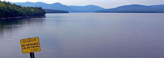The Ashokan Reservoir received a big doge of dissolved organic matter after Hurricane Irene (Credit: David Goehring, via Wikimedia Commons)