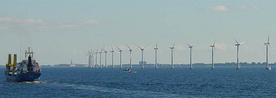 Danish wind turbines near Copenhagen.