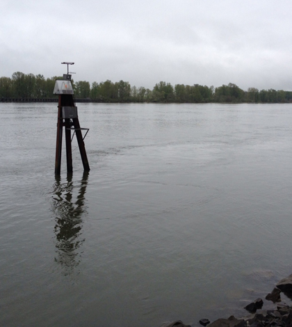 columbia river The Center for Coastal Margin Observation and Prediction's Land/Ocean Biogeochemical Observatory sensor platform in the Columbia River (Credit: Michelle Maier)