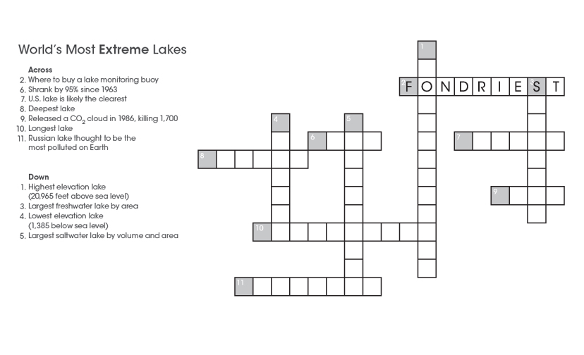 Environmental Monitor Crossword Puzzles.