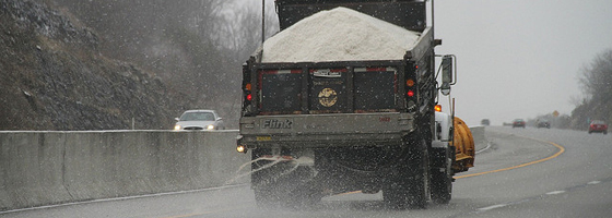 A truck spreading salt in Kentucky (Credit: J.C. Burns, via Flickr)