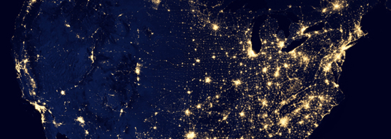 U.S. city lights captured by the Suomi NPP satellite (Credit: NASA)