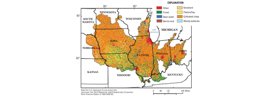 The Midwest Stream Quality Assessment study area (Credit: USGS)
