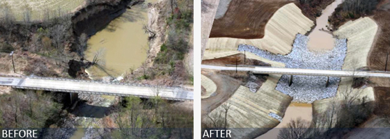 The restoration saved this bridge, the only direct thoroughfare, just outside the town of Ripley, Tenn. (Credit: USDA/NRCS)