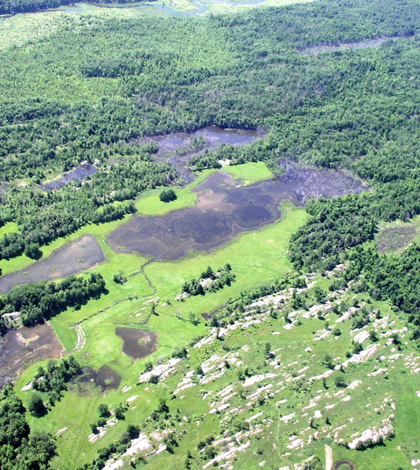 Image: Aerial view of wetlands in St. Lawrence County, New York (Credit: USDA)