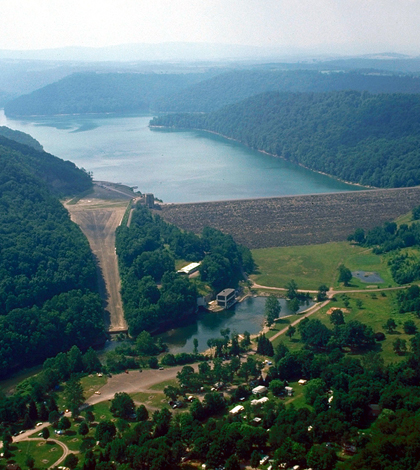 Accounting for reservoirs like the Youghiogheny Lake and Dam decreases drought threat calculations (Credit: U.S. Army Corps of Engineers)
