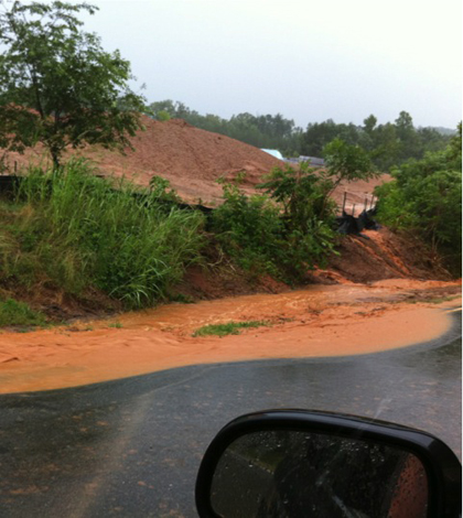 Sediment runoff from a construction site (Credit: Clemson University)