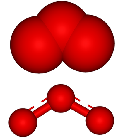 Ozone molecule (via Wikimedia Commons)