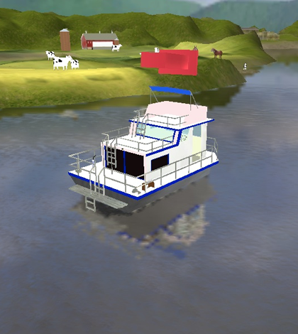 Simulation of the virtual boat on the Ohio River (Credit: Ohio University)
