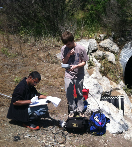 Volunteers moniitoring on Carneros Creek in California (Credit: Coastal Watershed Council)
