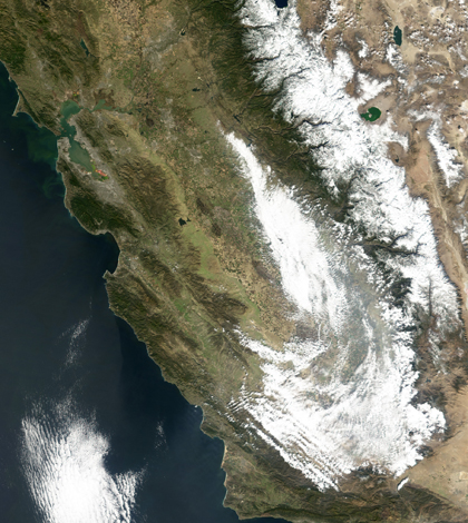 Satellite image showing California storm (Credit: NASA)