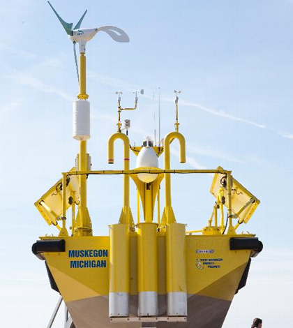 The Wind Sentinel buoy will measure wind conditions on Lake Michigan (Credit: GVSU)