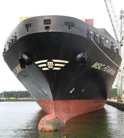 Container ship container ship MSC Flaminia (Credit Danny Cornelissen, via Wikimedia Commons)