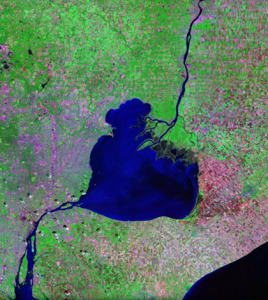 St. Clair River, Lake St. Clair and the Detroit River (Credit: NASA)