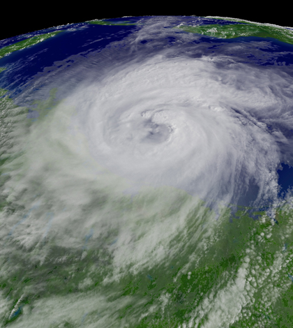 Image: Hurricane Ike descending on Texas in September, 2008 (Credit: NOAA)